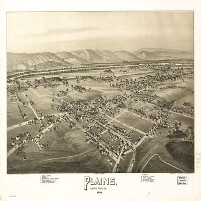 16" x 24" 1892 Map of Plains Luzerne County Pennsylvania