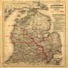 18" x 24" 1886 Map of Michigan Showing The Toledo Ann Arbor & North Michigan Railway & Connecting Lines view 1