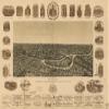 16" x 24" 1892 Map of Dallas Texas with The Projected River & Navigation Improvements Viewed from Above The Sister City of Oak Cliff view 1