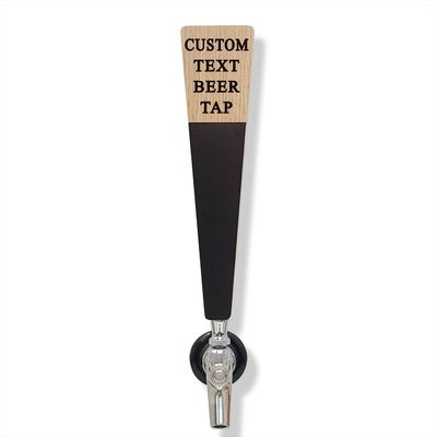 Custom Personalized Beer Tap Handle Oak with Chalkboard Marker Board. Laser Engraved Personalized Text. Great for Tap Rooms, Bars, Breweries and Home Kegerators.