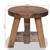 vidaXL Compact Round Solid Mahogany Wood Stool on Brown view 2