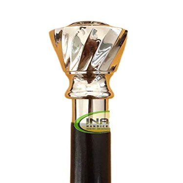 Stick Length 92 cm/by INAM HANDICRAFTS Antique Wooden Foldable Walking Stick/Walking Cane with Antique Brass Designer Knob Handle