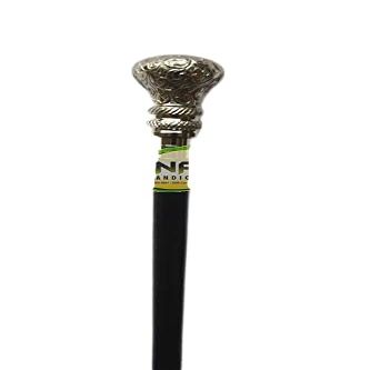INAM Extreme Quality Antique Wooden Foldable Walking Stick/Walking Cane with Antique Brass Designer Knob Handle/Stick Length 92 cm HANDICRAFTS