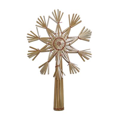 ScandinavianShoppe Straw Star Treetop - Yellow, Scandinavian, 10" Tall - Christmas, Winter