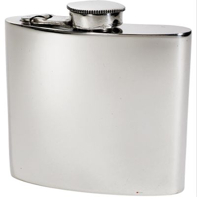 6oz Pewter Captive Top Hip Flask Kidney Shaped in Plain Bright Polished Finish Screw Top Perfect for Engraving Hip Flasks for Men Personalised