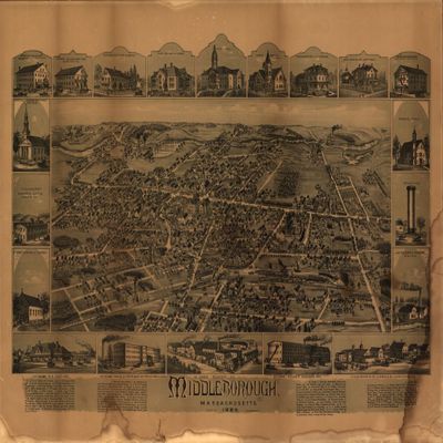 18" x 24" 1889 Map of Middleborough Massachusetts