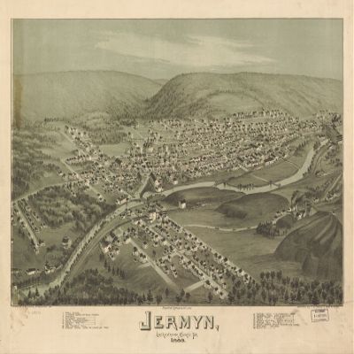 18" x 24" 1889 Map of Jermyn Lackawanna County Pennsylvania