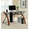 BOWERY HILL Computer Desk in Oak and Black view 1