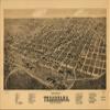 14" x 24" 1888 Perspective Map of Texarkana Texas & Arkansas view 1