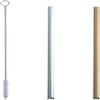 Idea Sekikawa Aluminum Cool Straws, Short, Set of 2, Gold, Cleaning Brush Included, Made in Japan