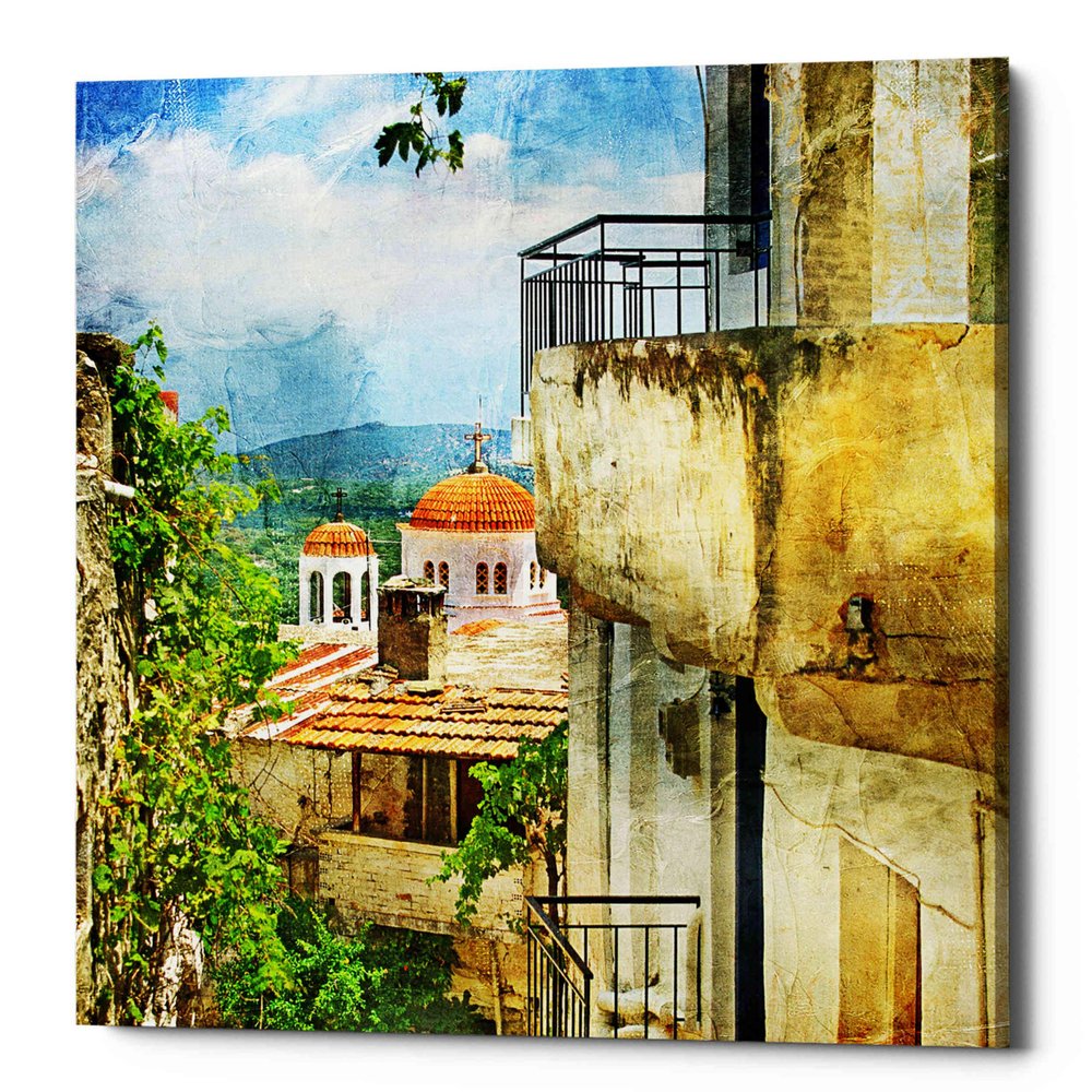 Epic Graffiti 'Santorini II' Canvas Wall Art, 18"x18"