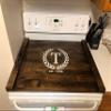 Rustic Stove Top Cover, Wood Tray For Stove, Personalized Stove Cover, Stove Tray, Decorative Tray view 2