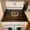 Rustic Stove Top Cover, Wood Tray For Stove, Personalized Stove Cover, Stove Tray, Decorative Tray view 3