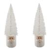 Flora Bunda Set of 2 Mini Christmas Trees in Ceramic Santa, White view 1
