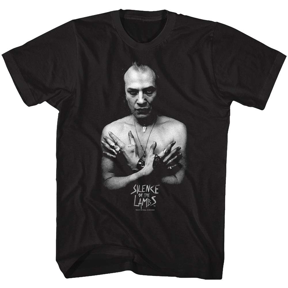 Silence of The Lambs Horror Film Hannibal Lecter Glam Shot Adult T-Shirt Tee Black