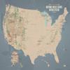 US National Wild & Scenic Rivers System Map 24x36 Poster (Tan & Slate Blue) view 1