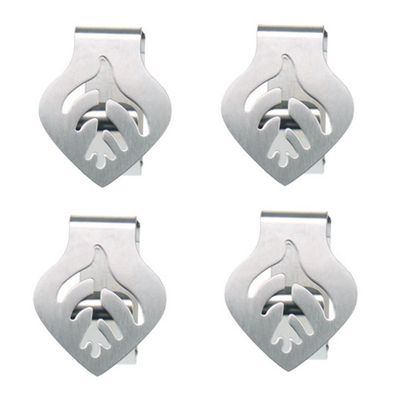 Tablecloth Clips 4Pcs Decorative Stainless Steel Tablecloth Clips,Leaf Sun Design,Tablecloth Clamp Holder, Table Cover Clamps Table Cloth Holders for Home Picnic BBQ Wedding(Leaf)