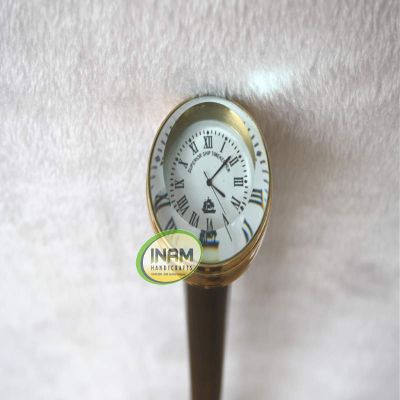 Nautical Antique Wooden Foldable Walking Stick/Walking Cane with Antique Brass Beautiful and Designer Compass Handle/Stick Length 92 cm/by INAM HANDICRAFTS