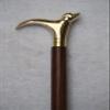Antique Wooden Foldable Walking Stick/Walking Cane with Antique Brass Designer Dog Handle/Stick Length 92 cm/by INAM HANDICRAFTS view 1
