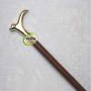 Antique Wooden Foldable Walking Stick/Walking Cane with Antique Brass Designer Dog Handle/Stick Length 92 cm/by INAM HANDICRAFTS view 4