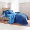 BrylaneHome Bedding BH Studio Reversible Two-Tone Ultra Soft Quilted Bedspread - Queen, Ocean Blue Marine Blue view 1