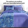 BrylaneHome Bedding BH Studio Reversible Two-Tone Ultra Soft Quilted Bedspread - Full, Blue Smoke Dark Gray view 2