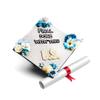 GRADWYSE Silver Glitter Graduation Cap Topper with Flowers, Finally Done with This B.Sci. view 1