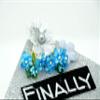 GRADWYSE Silver Glitter Graduation Cap Topper with Flowers, Finally Done with This B.Sci. view 4