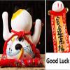 Chinese Feng Shui White Lucky Waving Cat Figure with Moving Arm Maneki Neko Waving Fortune Cat L31W24H27cm , 2 view 2