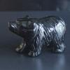 2'' Hand Carved Mixed gemstom Crystal Bear Animal Figurine Animal Carving (Black Obsidian) view 2