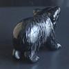 2'' Hand Carved Mixed gemstom Crystal Bear Animal Figurine Animal Carving (Black Obsidian) view 3