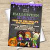 Halloween Birthday Party Invitations for Kids, Halloween Birthday Invitations for Girls and Boys (Girls Zombie) view 2