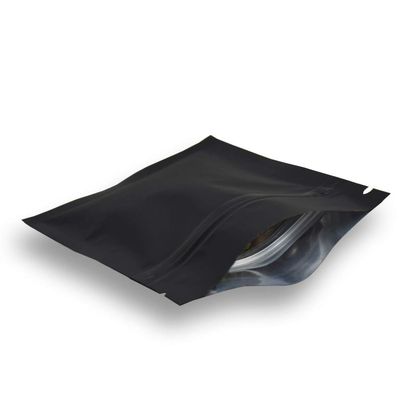 200 Pcs Matte Surface Aluminum Foil Colored Packaging Bags Resealable Flat Mylar Foil Food Grade Storage Ziplock Bag for Coffee Bean Tea Long Term Package Heat Sealable (Matte Black, 8x12cm)