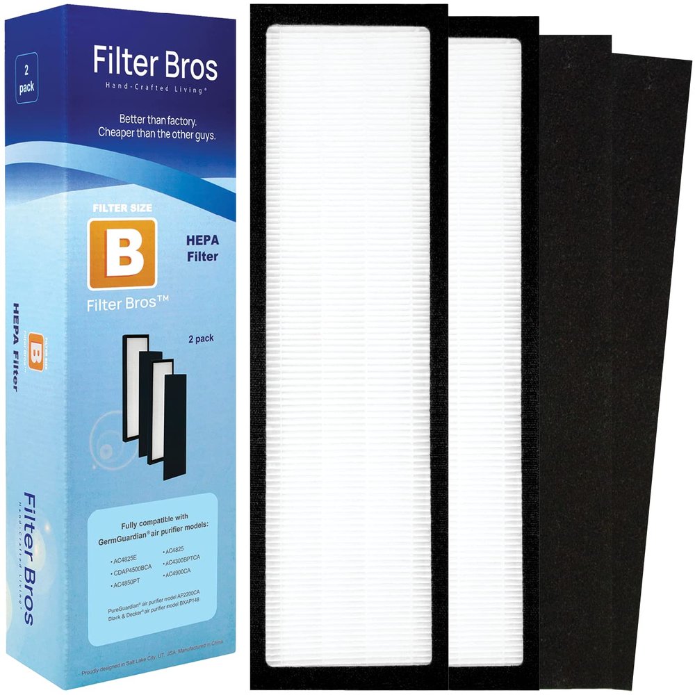 Filter Bros High Efficiency Filter B Replacement Fits GermGuardian FLT48252PK AC4825 AC4900