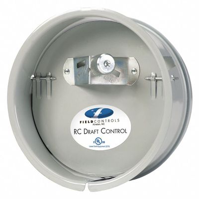 Field Controls 2-3/4" x 7-5/8" x 7-5/8" Galvanized Steel Barometric Draft Control, Silver