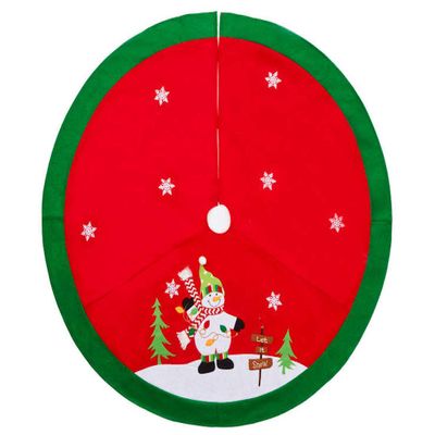48" Felt Snowman and Lights Christmas Holiday Tree Skirt