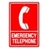 Emergency Telephone With Graphic Safety Alert Warning Notice Aluminum Metal Tin 18"x24" Sign Plate view 1