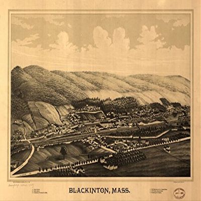 16" x 24" 1889 Map of Blackinton Massachusetts