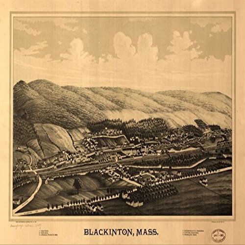 16" x 24" 1889 Map of Blackinton Massachusetts