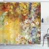 Ambesonne Autumn Shower Curtain, Composition of Fall Season Foliage with Earthy Colors Romantic Nostalgic Design, Cloth Fabric Bathroom Decor Set with Hooks, 69" W x 75" L, Yellow Almond Green view 1