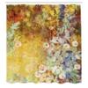 Ambesonne Autumn Shower Curtain, Composition of Fall Season Foliage with Earthy Colors Romantic Nostalgic Design, Cloth Fabric Bathroom Decor Set with Hooks, 69" W x 75" L, Yellow Almond Green view 2