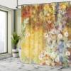 Ambesonne Autumn Shower Curtain, Composition of Fall Season Foliage with Earthy Colors Romantic Nostalgic Design, Cloth Fabric Bathroom Decor Set with Hooks, 69" W x 75" L, Yellow Almond Green view 4