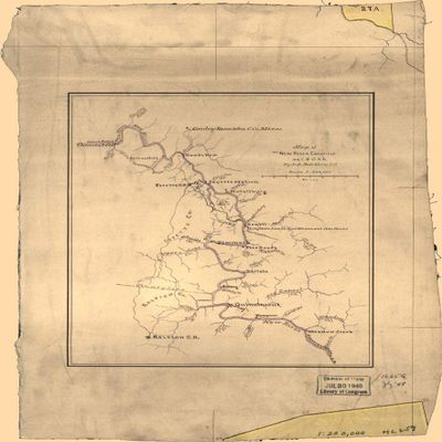 16" x 24" Map of The New River Coalfield On C & O Railroad