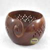 INAM Premium Quality, Antique Beautiful and Designer Hand Carved Wooden Decorative Drill Hole Yarn Bowl HANDICRAFTS view 1