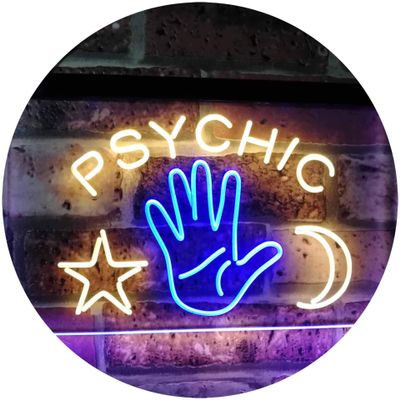 ADVPRO Psychic Reader Star Moon Boutique Bedroom Dcor Dual Color LED Neon Sign Blue & Yellow 16" x 12" st6s43-i3088-by