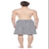 Arus Men's Robe GOTS Certified Organic Turkish Cotton Bathrobe Adjustable Closure Shower and Bath Wrap Gray, Small view 3