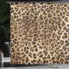 Ambesonne Leopard Print Shower Curtain, Skin Pattern of a Wild Savannah Animal Powerful Panther Big Cat, Cloth Fabric Bathroom Decor Set with Hooks, 69" W x 75" L, Brown Beige view 3