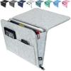 Lib Bedside Caddy, Original Design | Large Size 9.5" x 13.5" | Laptop Holder | 100% Handmade | College Room, Kids Bunk Bed, Hospital Bed | Night Hanging Storage Organizer (Light Gray) view 1