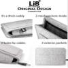 Lib Bedside Caddy, Original Design | Large Size 9.5" x 13.5" | Laptop Holder | 100% Handmade | College Room, Kids Bunk Bed, Hospital Bed | Night Hanging Storage Organizer (Light Gray) view 2