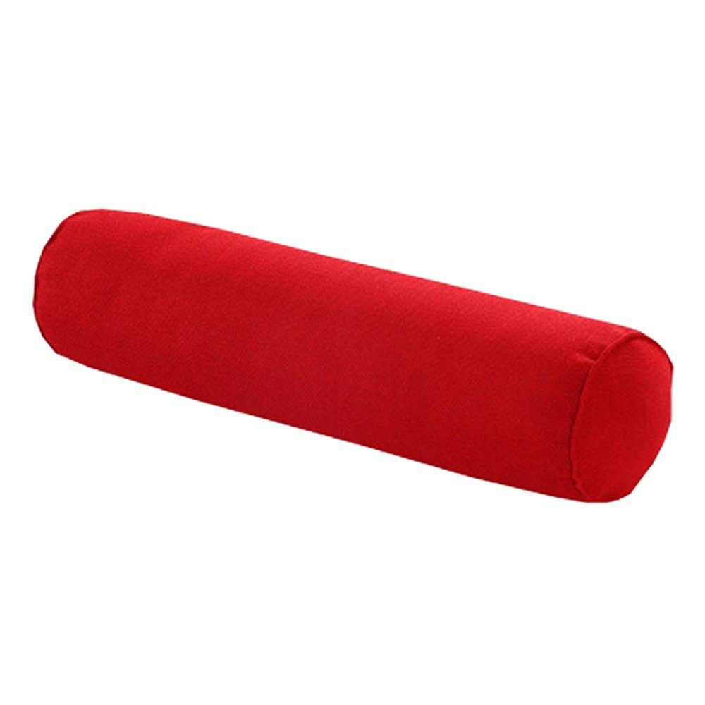 Aowufan Solid Color Cervical Pillow Cylindrical Round Neck Pillow Candy Pillow Long Leg Pad Foot Pillow Throw Pillow Sofa Cushion (Red, L)